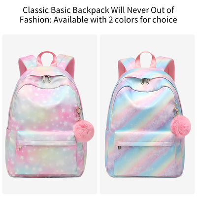 Kids School Backpack, Cute School Bags with Pretty Pendant