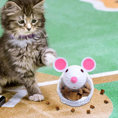 Distributeur de Boules de Friandises pour Chats-Tumbling de Souris, Boule de Nourriture Manquante , Petit Jouet Amusant pour Chat, Mangeoire Lente, Entraînement et Interactif, Prévient l'obésité
