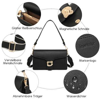 Sac à bandoulière sac de soirée pochette avec 2 bandoulières détachables fentes pour cartes de crédit