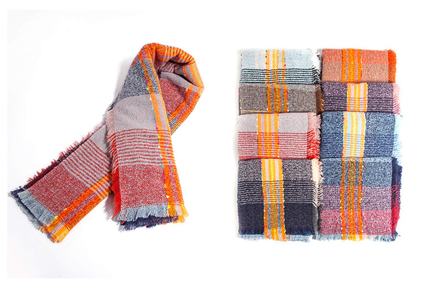 scarf thick knitted scarf plaid neckerchief scarf poncho