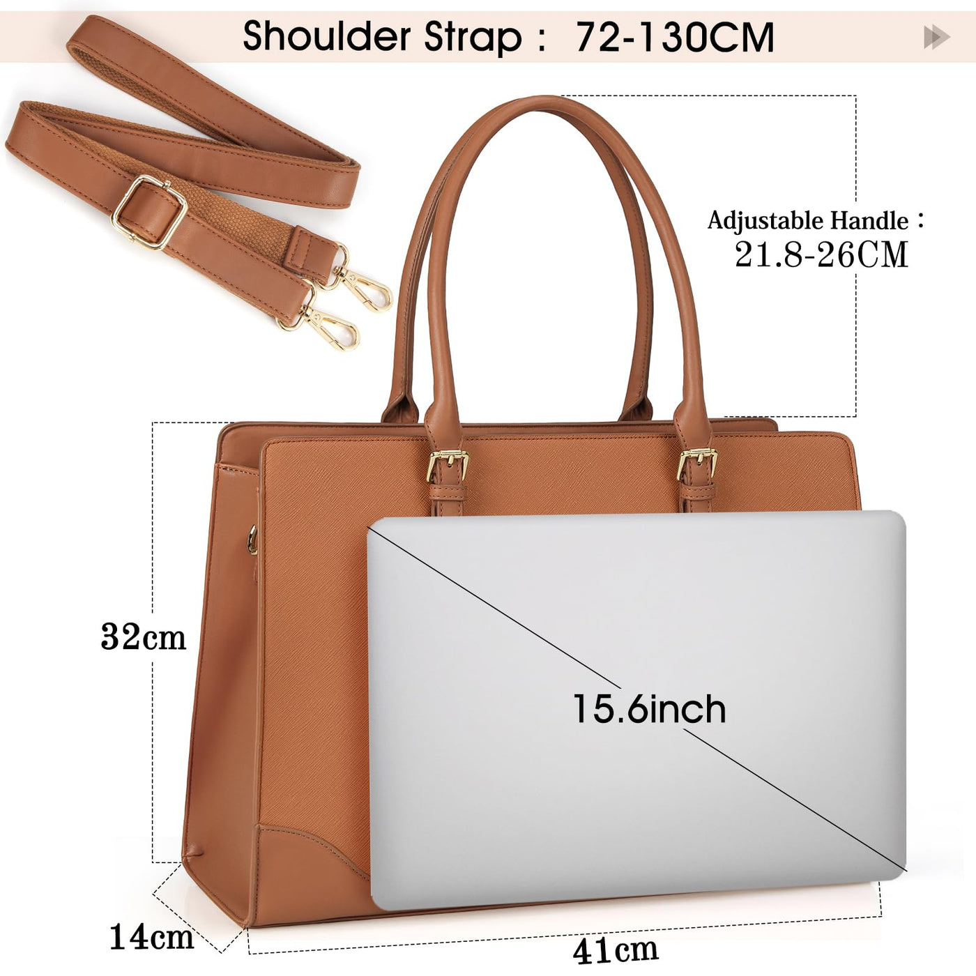 Handtasche Shopper große Tasche PU-Leder Arbeitstasche Umhängetasche Tasche für die Arbeit Schule