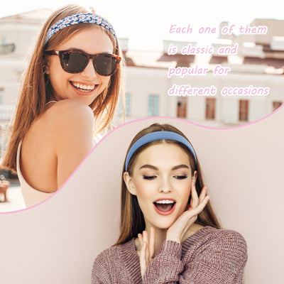 Serre-têtes à la mode Set de 7 serre-têtes antidérapants Bandeaux multicolores en tissu mignon et scintillant