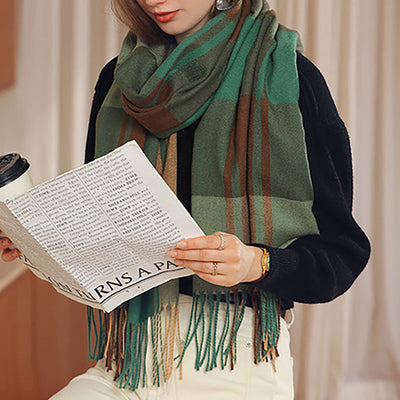 scarf thick knitted scarf plaid neckerchief scarf poncho