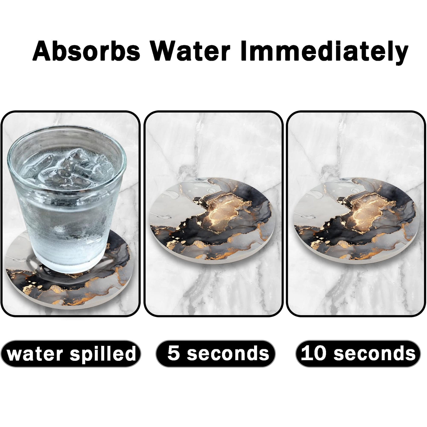 Sous-verres pour boissons, Sous-verres en céramique avec base en liège