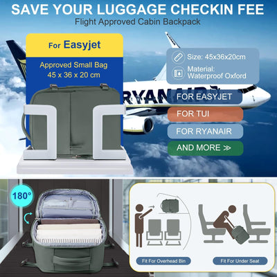 Sac à dos de voyage pour bagage à main d'avion sac à dos pour bagage à main d'avion ordinateur portable étanche