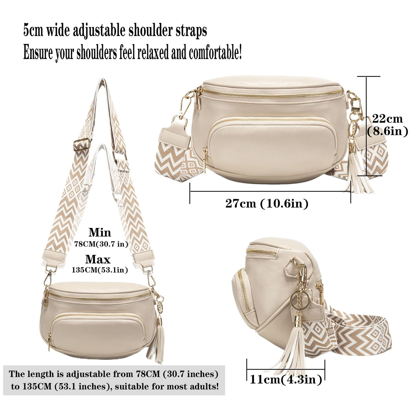 Shoulder bag Large crossbody bag Vegan leather cell phone bag Send RFID blocking