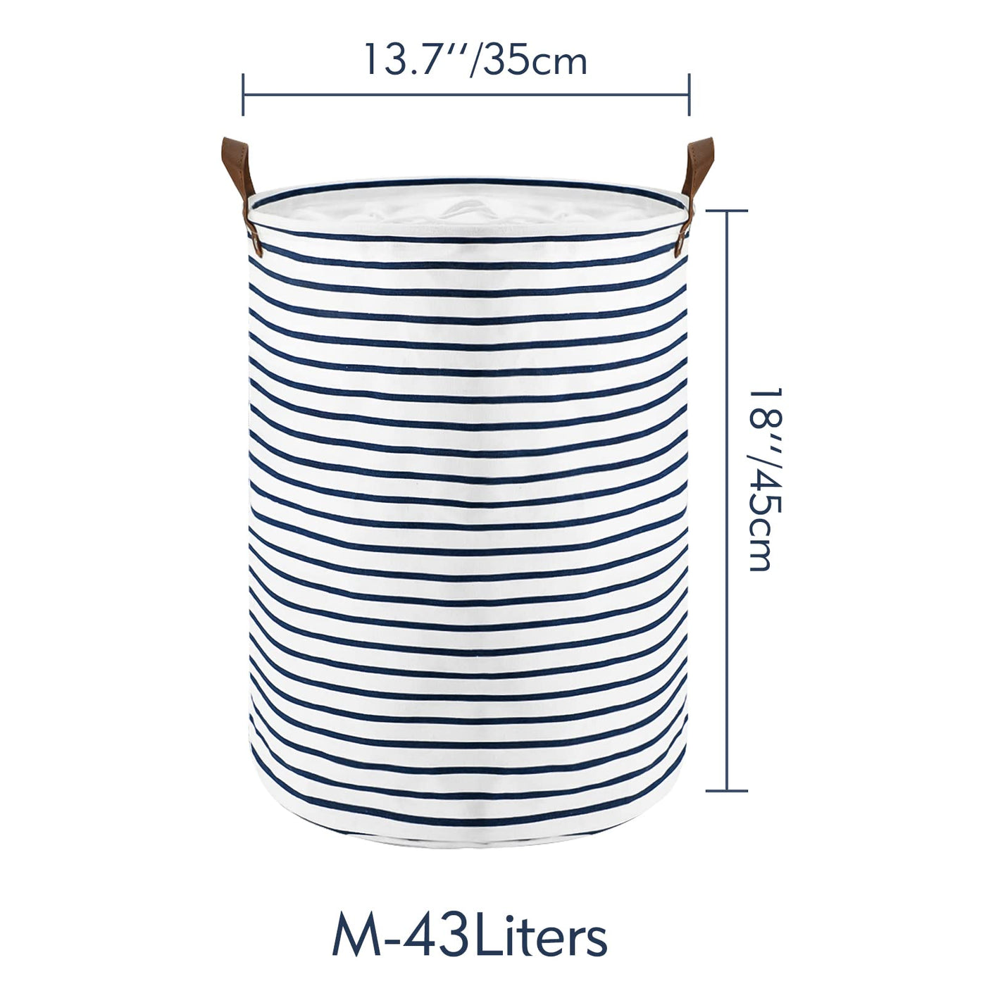 Paniers à Linge de Rangement Ronds Pliables, Coton