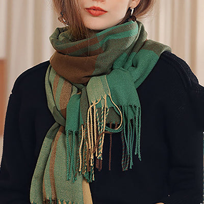 scarf thick knitted scarf plaid neckerchief scarf poncho