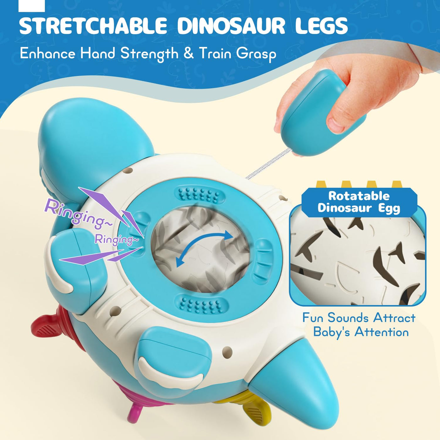 Jouet CastleMotor, jouet sensoriel pour bébé, jouet pour enfant Dino, jouet d'apprentissage précoce, jouet de rotation Pop Fidget