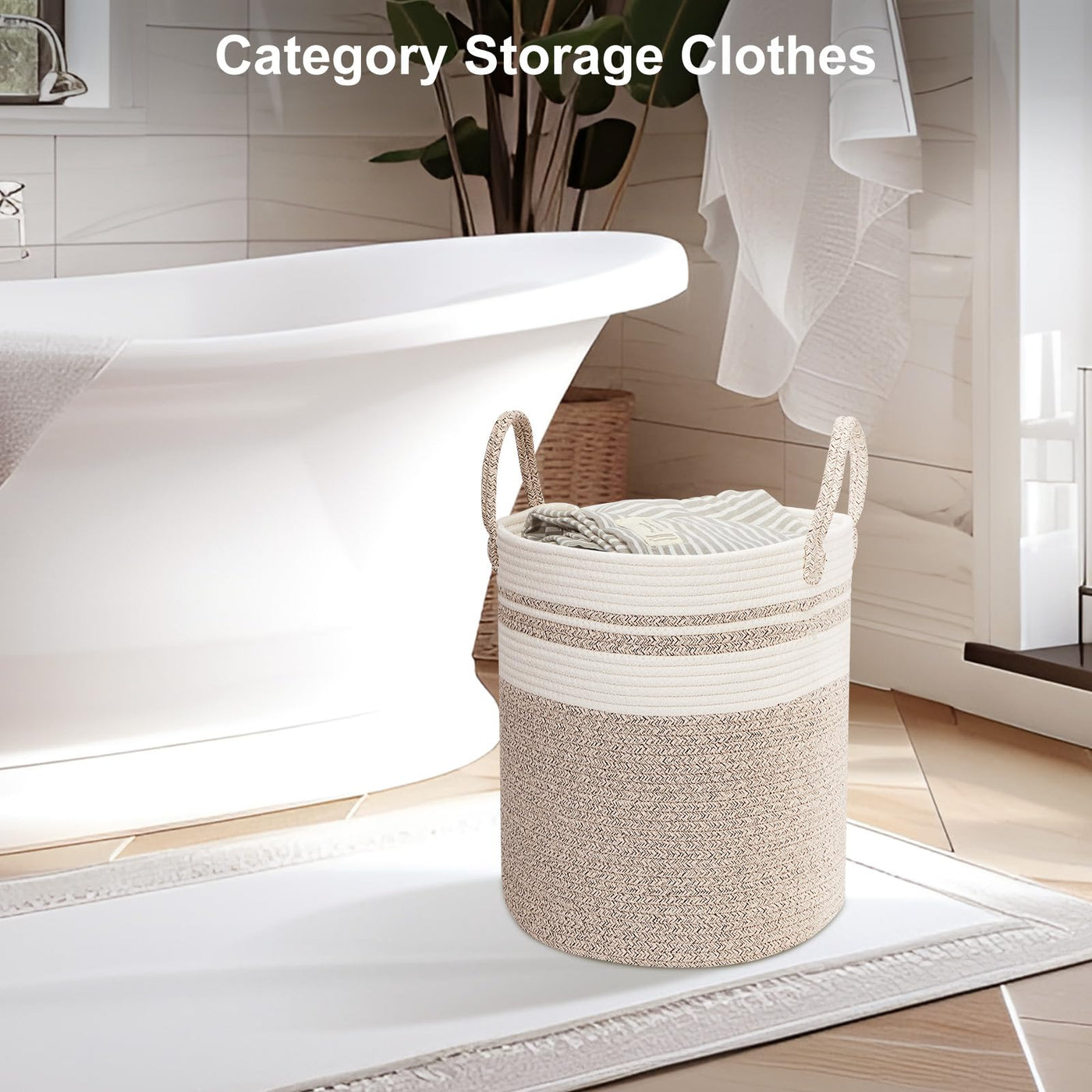 Panier à linge en coton Tissé