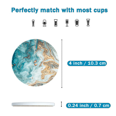 Sous-verres pour boissons, Sous-verres en céramique avec base en liège