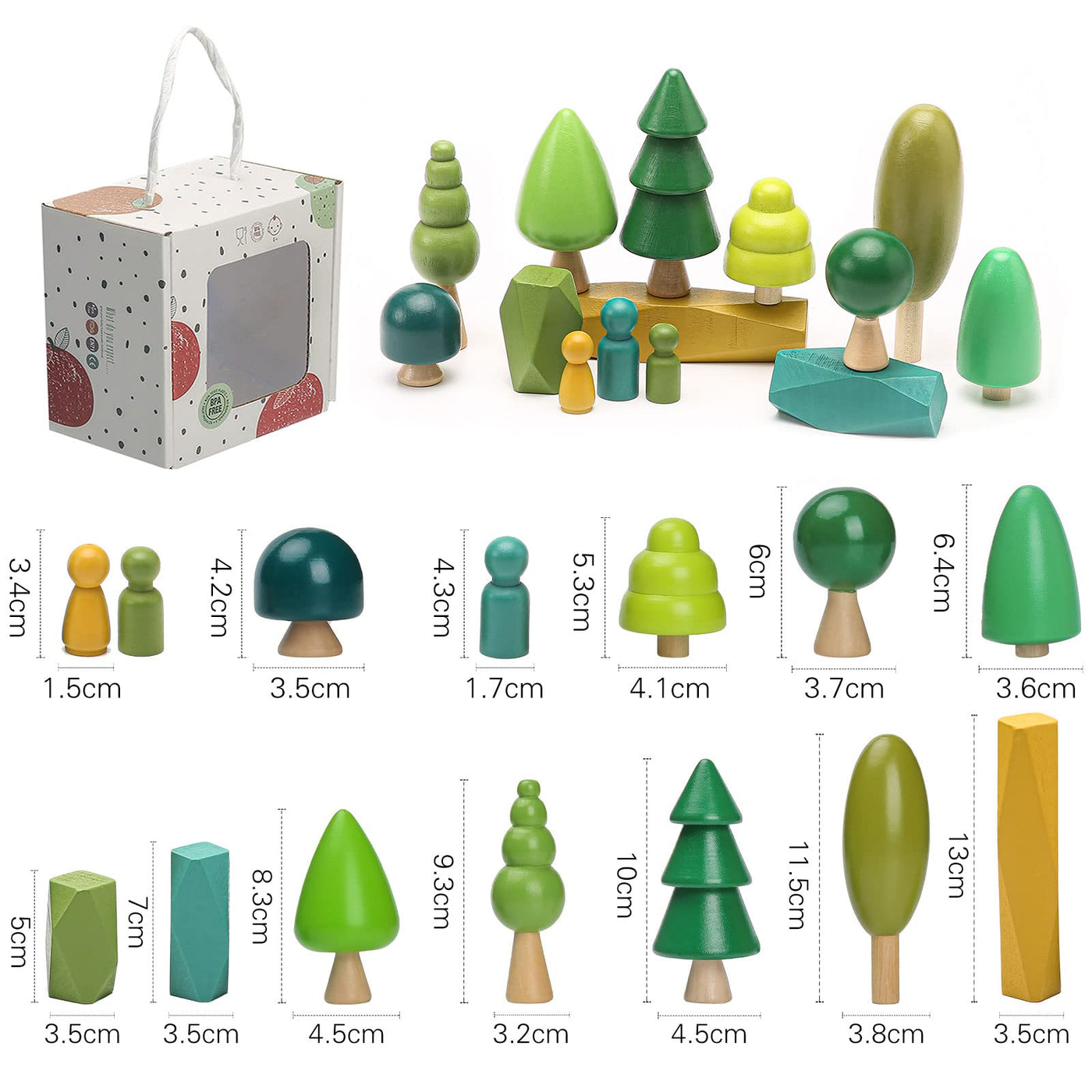 Tree decoration toy, different sizes trees forest