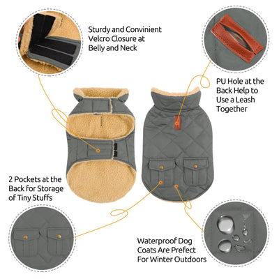 Winter Coat Dog Coat, Warm Winter Jackets with Fleece for Dogs