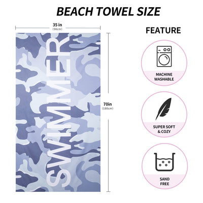 Serviette de plage Large, serviette en microfibre