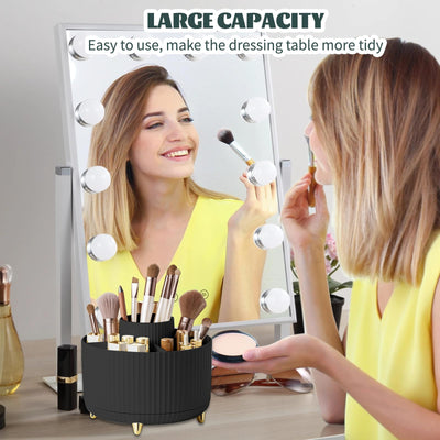 360° Make up Organizer, Brush Holder Cosmetic Storage with 5 compartments