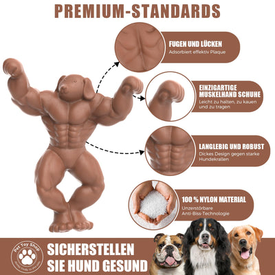 Jouet pour chien pour les mâcheurs agressifs, jouet à mâcher indestructible pour les grands chiens, jouet robuste pour les dents du chien, jouet en nylon nettoyant pour les chiens de taille moyenne et grande (Muscle).