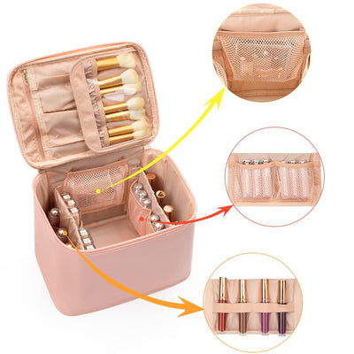 Trousse de maquillage de voyage Trousse de maquillage avec poignée et séparateur