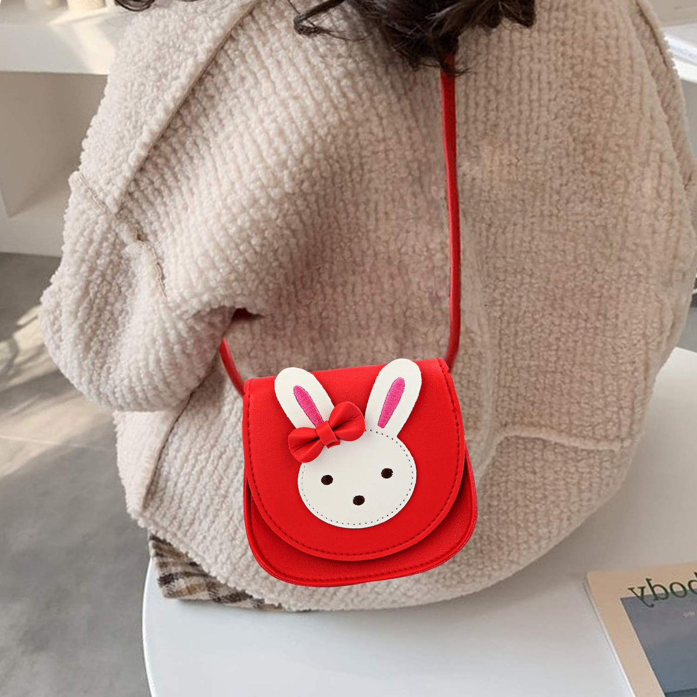 Sac à bandoulière pour enfants, sac à bandoulière lapin, cuir PU