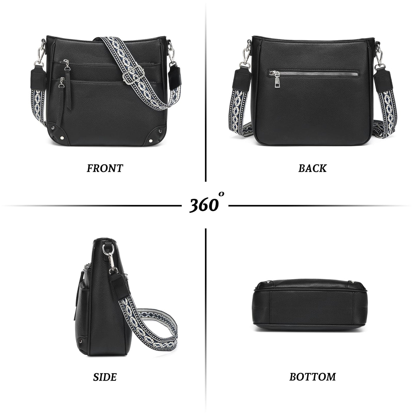 Sac à bandoulière Sac à main moyen Sac à bandoulière en cuir PU Sac à bandoulière Sac à bandoulière