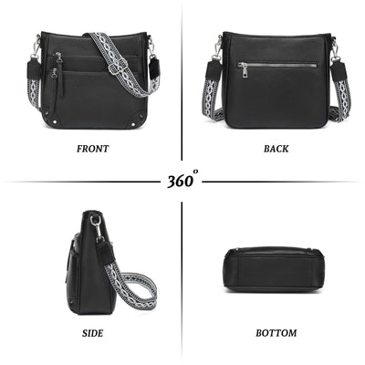 Sac à bandoulière Sac à main moyen Sac à bandoulière en cuir PU Sac à bandoulière Sac à bandoulière