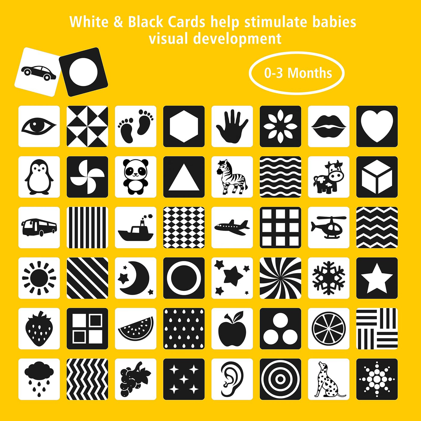Contrast cards, baby cards, newborn toys