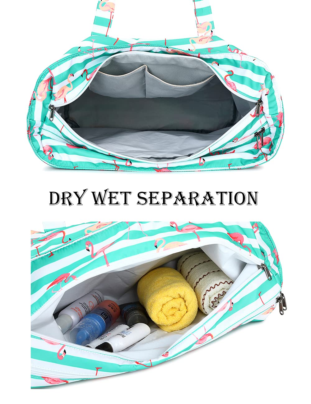 Grand sac de plage avec fermeture éclair