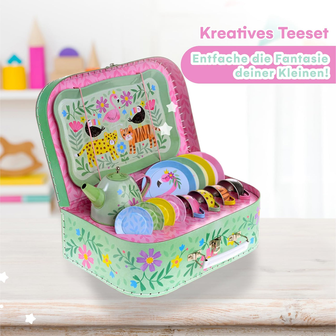 Service à thé pour enfants Service à thé pour enfants, 15 pièces de vaisselle pour enfants pour la cuisine et la fête du café