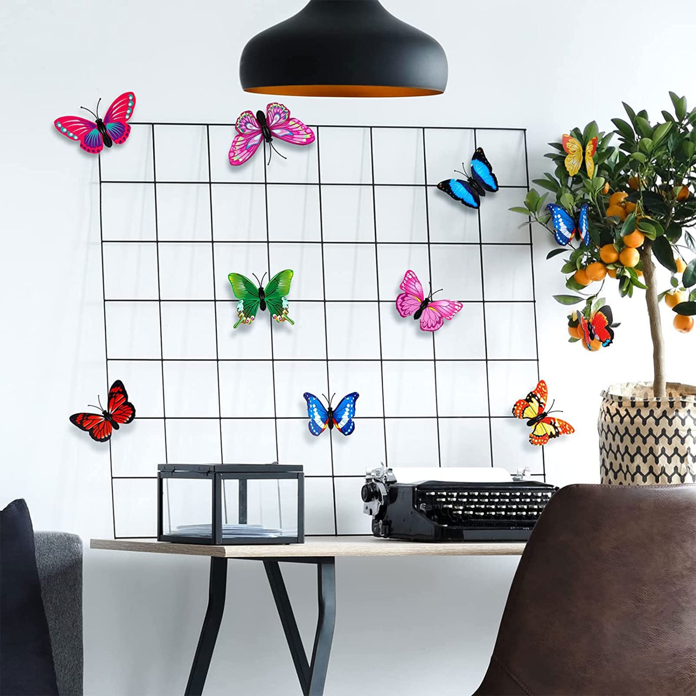 20 pièces décoration papillons avec épingles à nourrice, broche papillon en PVC