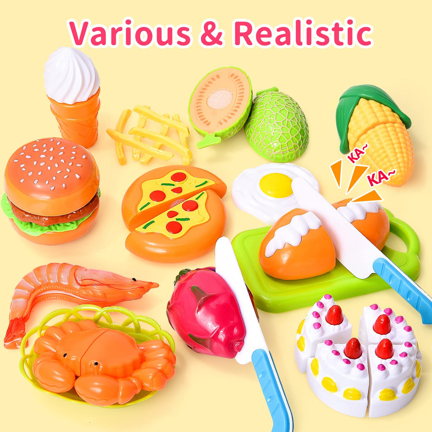 Role play kitchen accessories, food play set for children