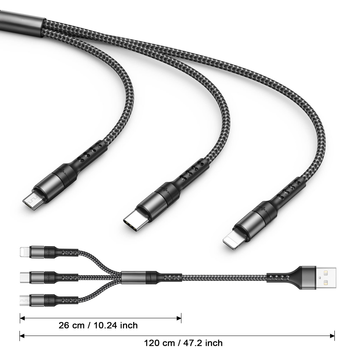 Multi USB Cable 3 in 1 Universal Charging Cable