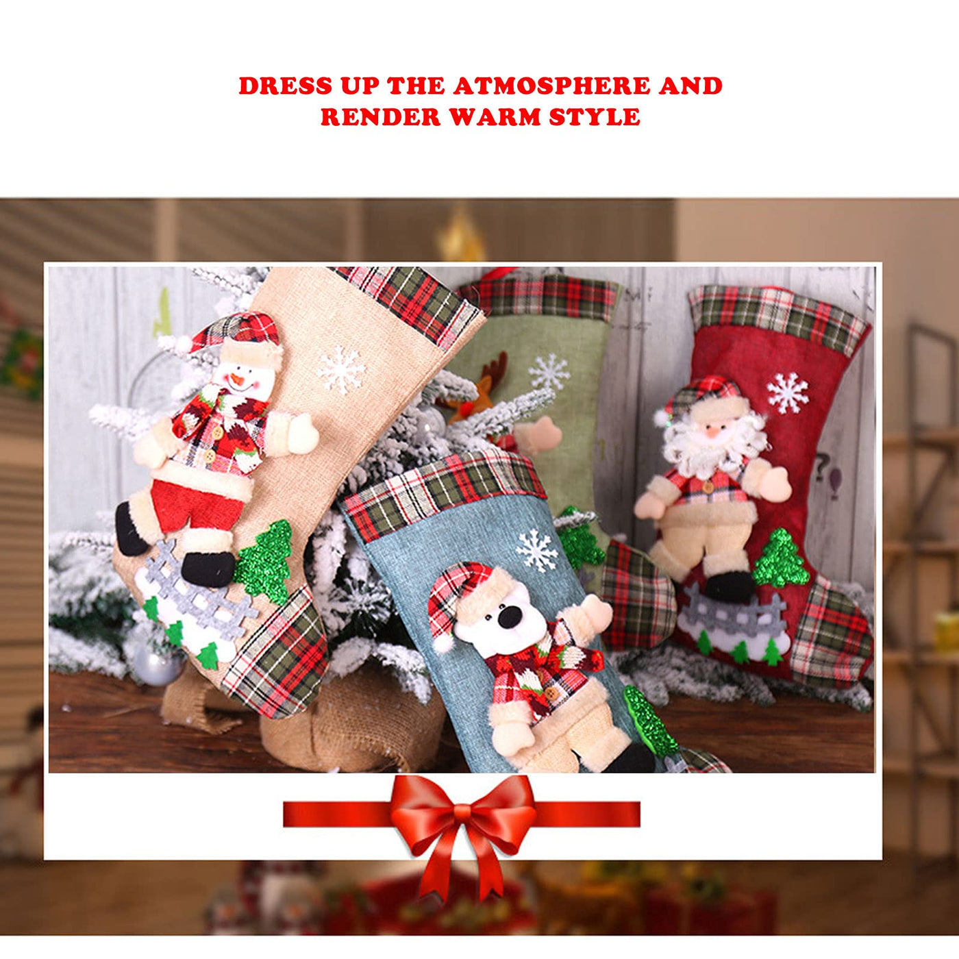 Santa stocking set of 4 large Santa stockings to fill Christmas stocking gift bag