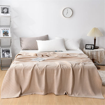 Bedspread cotton waffle pique cuddly blanket