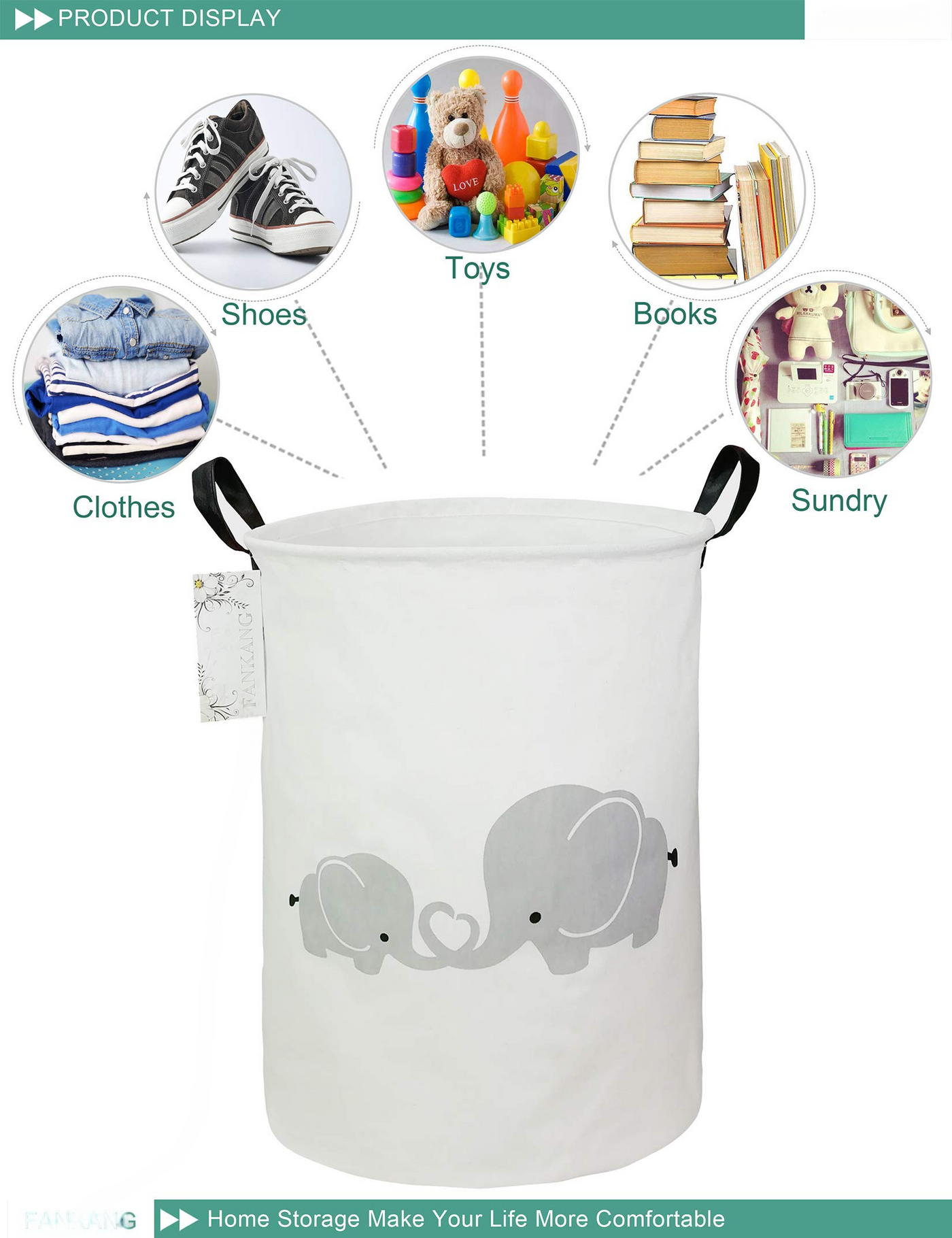 Laundry basket for children's room linen foldable large storage baskets