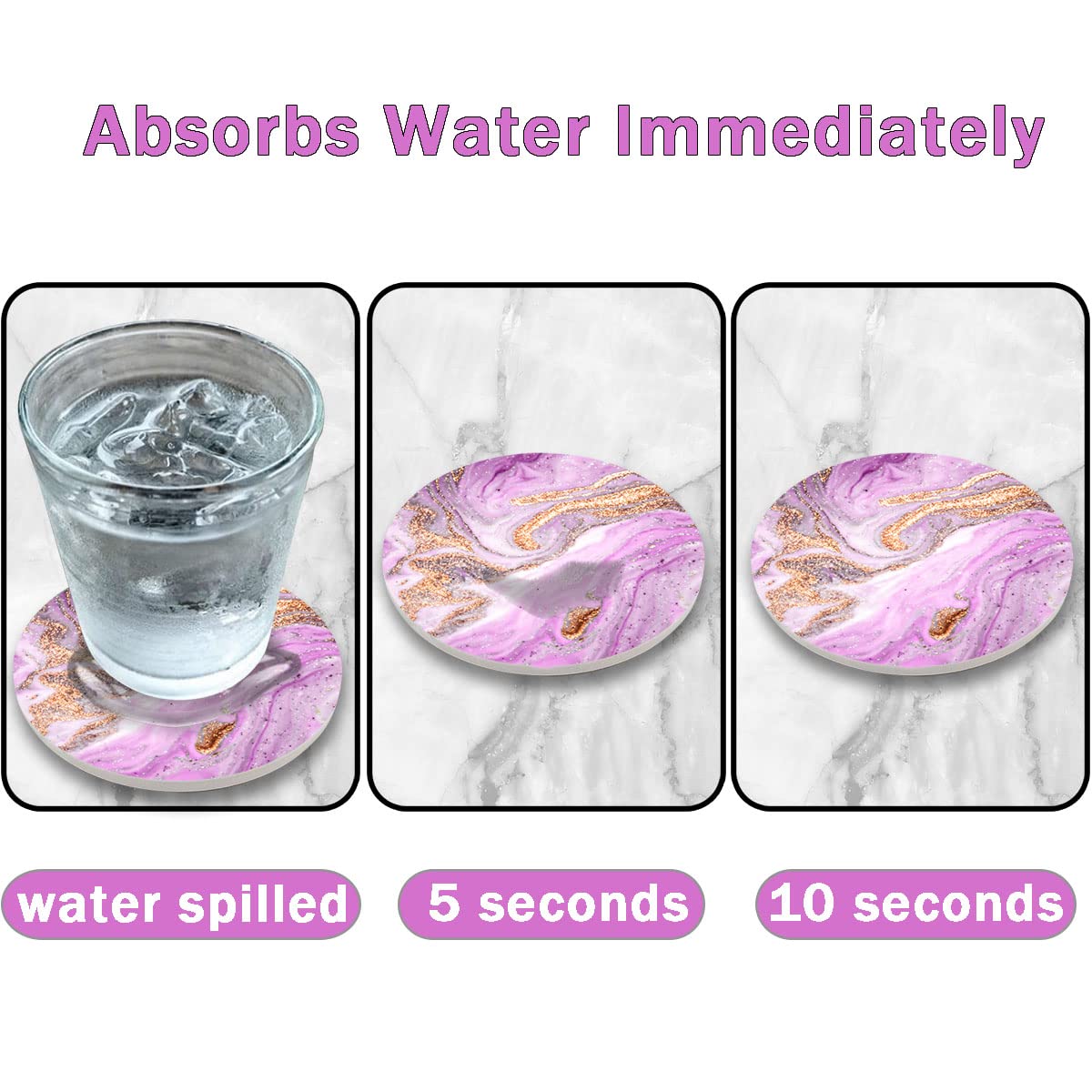 Sous-verres pour boissons, Sous-verres en céramique avec base en liège