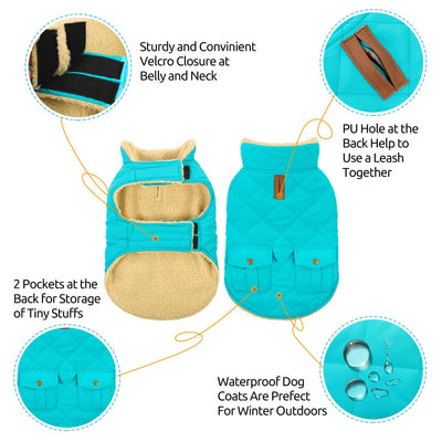 Winter Coat Dog Coat, Warm Winter Jackets with Fleece for Dogs