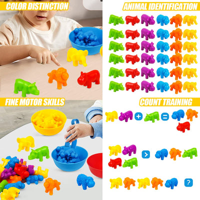 Toys Matching sorting cups and tweezers for children