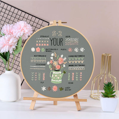 Sets Kit de pratique de points de broderie pour les débutants, points de broderie de base et avancés