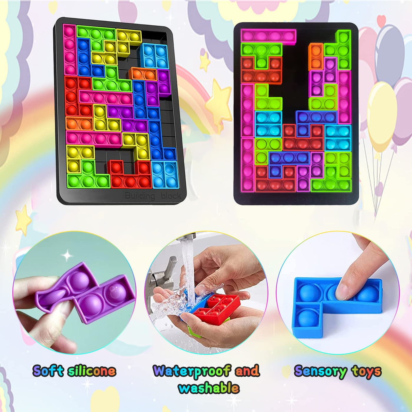 Tetris Silikon Puzzle Brettspiel, Zappelphilipp Stressabbau Spielzeug Spiele