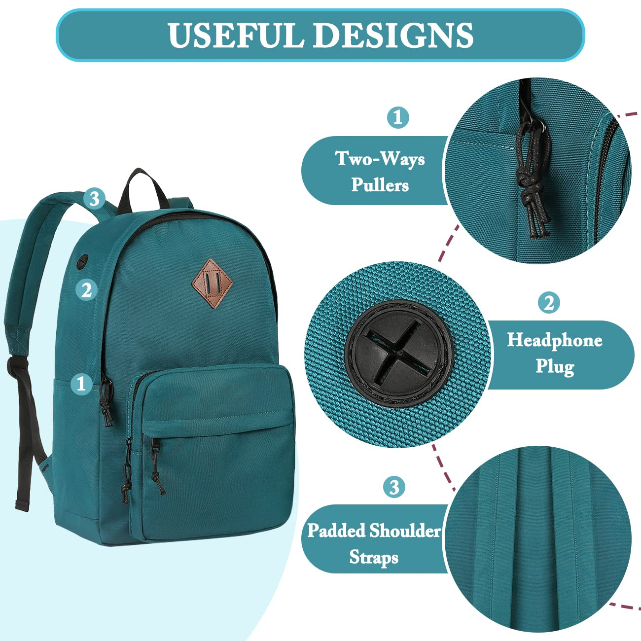 School backpack, Classic Lightweight Backpack Teenager College School Bag Casual Daypack for Travel Work