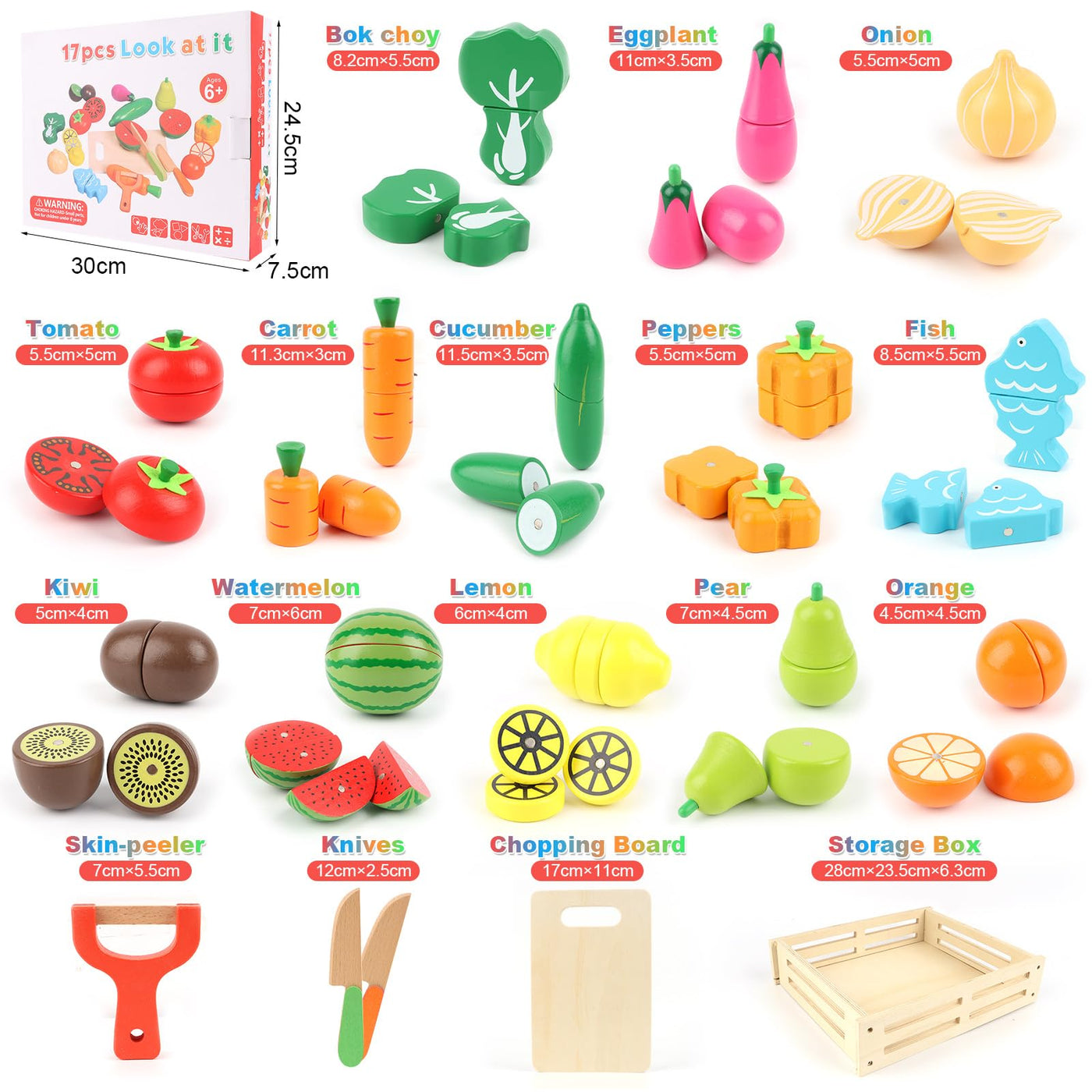 Children's kitchen, wooden kitchen accessories Cutting fruit and vegetables Magnetic toy Simulation kitchen toy