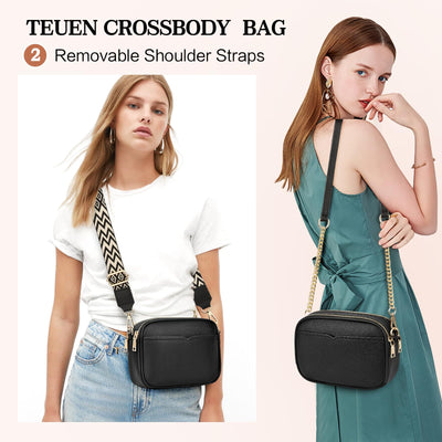 Small crossbody bag Elegant shoulder bag with 2 detachable wide shoulder straps