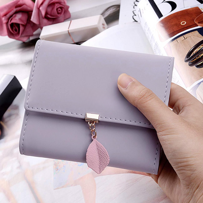 Portefeuille en simili-cuir lisse et souple petit portefeuille à plusieurs compartiments