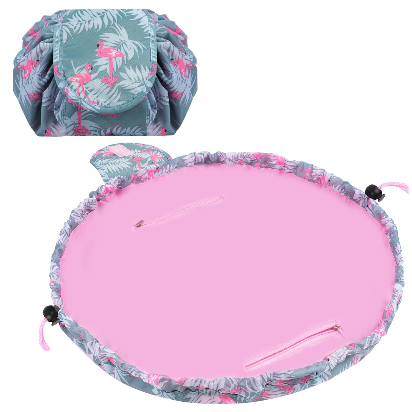 Large Capacity Make Up Bag With Cord, Portable Travel Makeup Bag