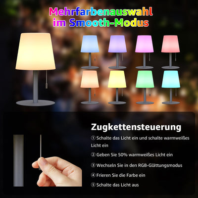 LED Outdoor Table Lamp with 8 Colors Cordless Lamp