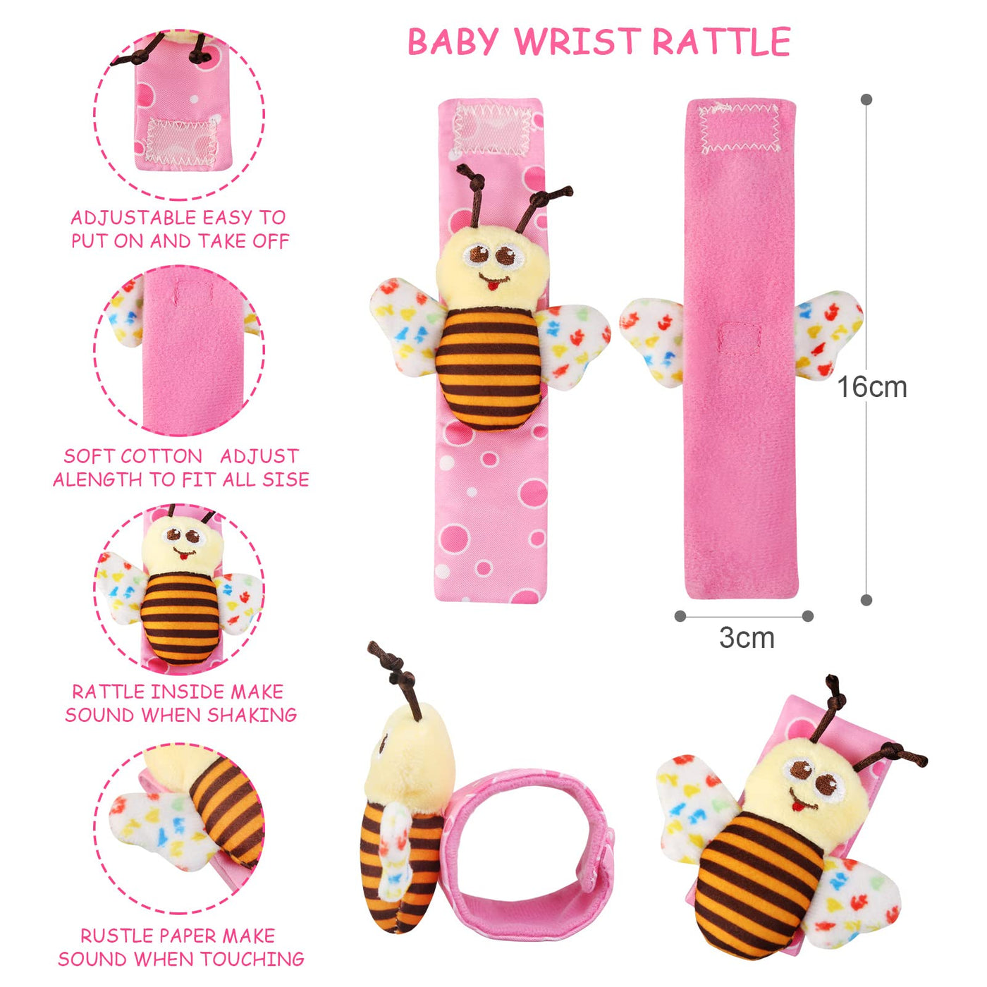 Baby rattle toy wrist and socks, Baby rattle socks toy wrist rattle and foot finder socks