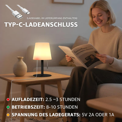 LED Rechargeable Battery Table Lamp Dimmable