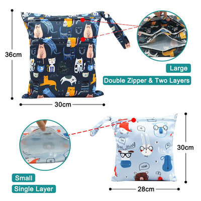 Sac humide, sac à couches 3 Pièces, Sac Organisateur Lavable