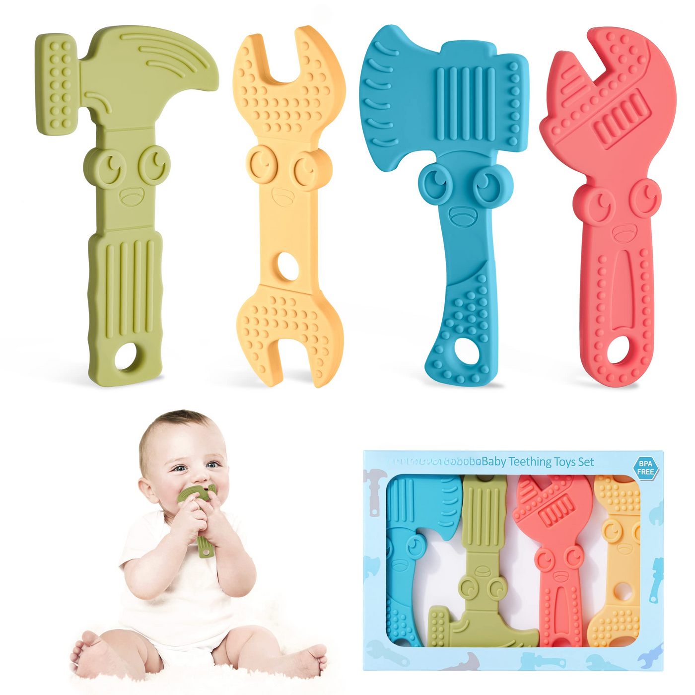 Beißring für Babys, Kauspielzeug, Greifspielzeug, Beißspielzeug