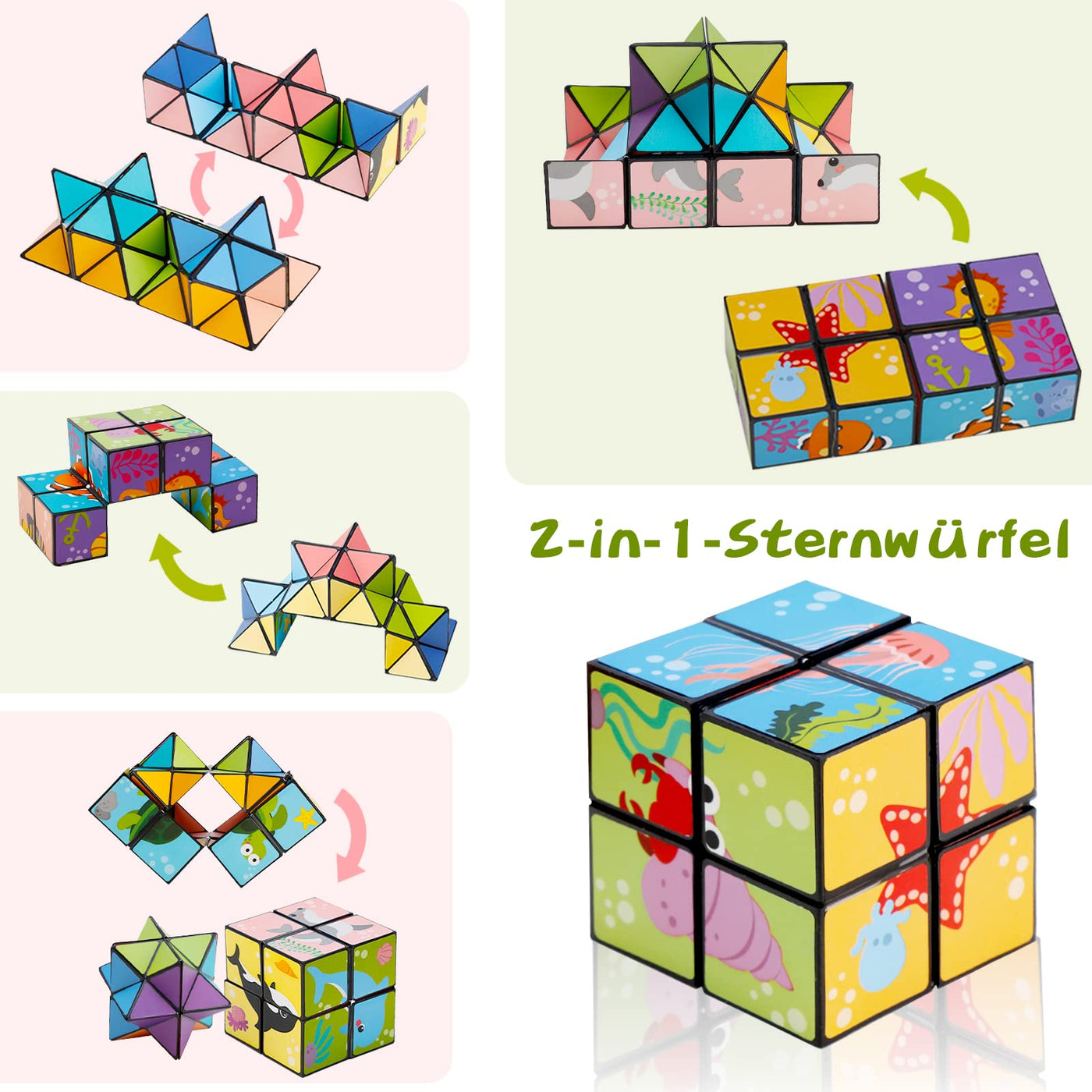 3D-Zauberwürfel-Set, verwandelt Puzzle-Würfel