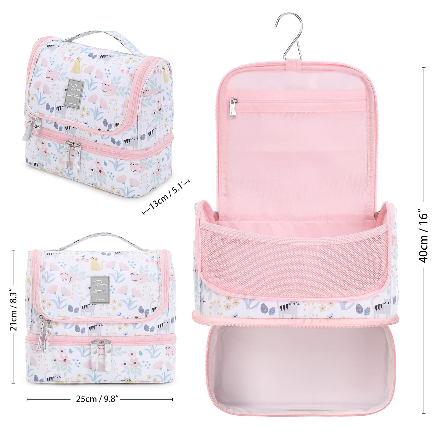 Hanging toiletry bag, travel toiletry bag waterproof wash bag organizer for suitcases & hand luggage